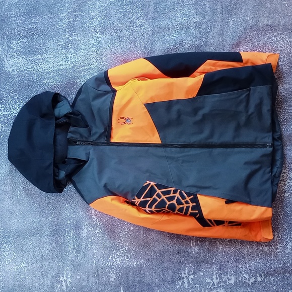 Kids SPYDER Neon Orange Winter Jacket Challenger Boys 2021 - Picture 1 of 11